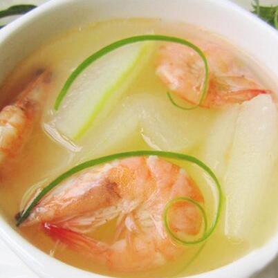 【生姜冬瓜盐水虾】成品图