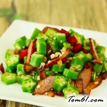 秋葵炒腊肉的做法