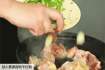 【黄焖鸡】放配料