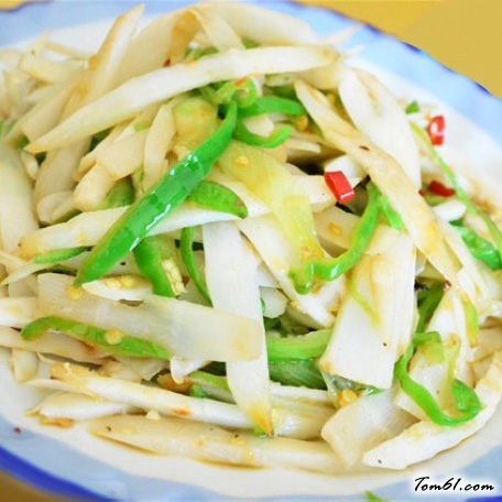 肥肉爆炒青椒酸笋的做法