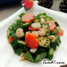 秋葵炒虾仁的做法