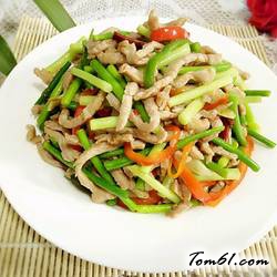 蒜苔肉丝的做法