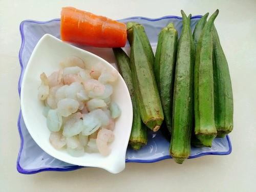 【秋葵炒虾仁】