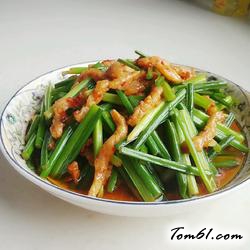 韭菜花炒肉丝的做法