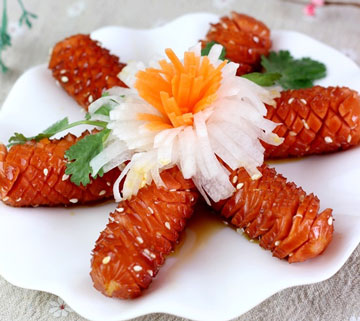 香煎脆皮肠的做法，脆皮肠煎着吃美味大大提