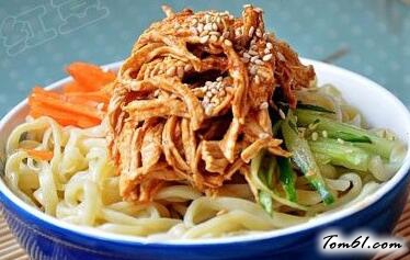 私房麻酱鸡丝凉面的做法