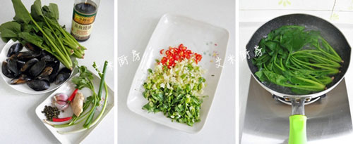 海虹凉拌菠菜,鲜味十足的凉拌菠菜图片2 海虹凉拌菠菜,鲜味十足的凉拌菠菜图片2
