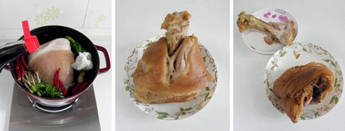 蘸汁肘花，猪肘去骚味的关键是香菜根图片3