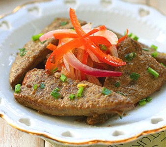 私房葱香煎猪肝的做法