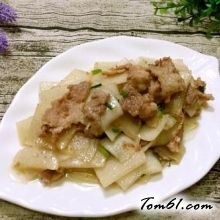 白萝卜炒肉片的做法