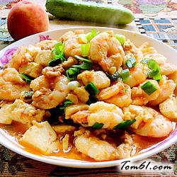 虾仁炒豆腐的做法