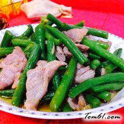 四季豆炒肉片的做法