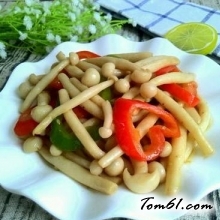 彩椒耗油海鲜菇的做法