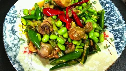 【鸡丁炒毛豆】