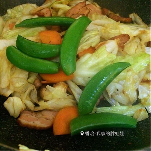 【培根炒四色时蔬】