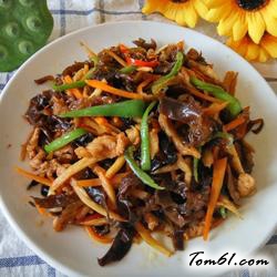 茭白木耳胡罗卜炒肉丝的做法