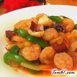 泰国风味炒章鱼虾仁的做法