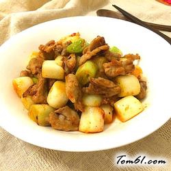 葱段炒鸡脖肉的做法