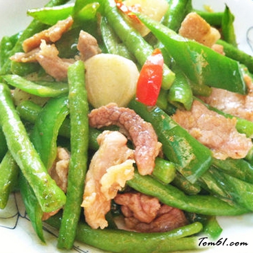 豇豆炒肉片的做法