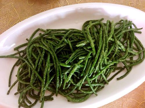 【彩椒过油豇豆】