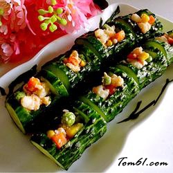 黄瓜酿虾仁时蔬的做法