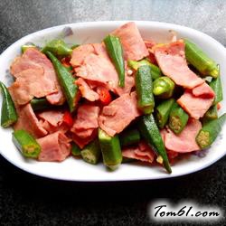 秋葵炒培根的做法