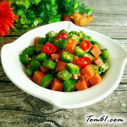 秋葵炒火腿的做法