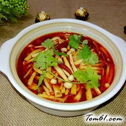 水煮双菇的做法