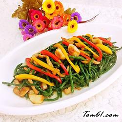 彩椒过油豇豆的做法