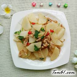 山药炒肉的做法