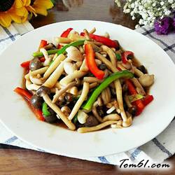 双椒炒蟹味菇的做法