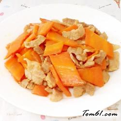 胡萝卜片炒肉的做法