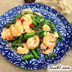 芦笋滑虾的做法
