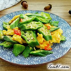 秋葵炒鸡蛋的做法