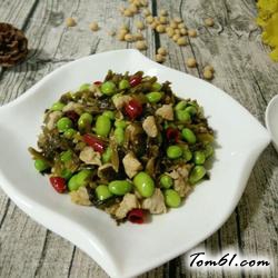 毛豆炒咸菜的做法