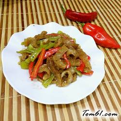 虎皮椒炒肉皮的做法