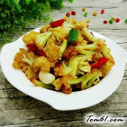 五花肉炒有机菜花的做法