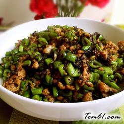 榄菜四季豆在做法