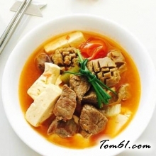 番茄豆腐牛肉的做法