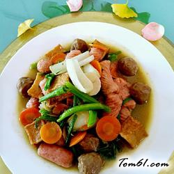 菠菜烩丸子的做法