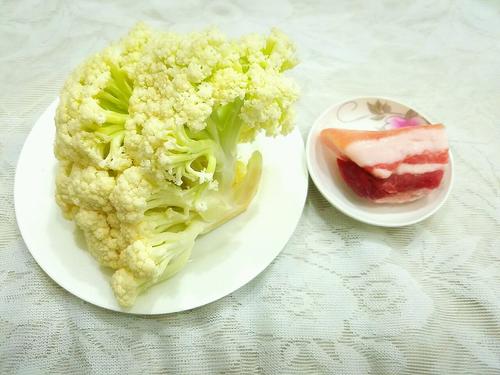 【五花肉炒有机菜花】