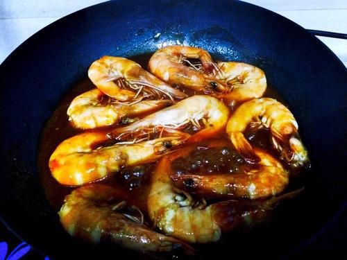 【茄汁黄金虾】