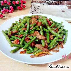 叉烧炒豇豆的做法