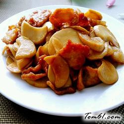 杏鲍菇炒肉片的做法