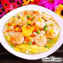 虾仁炒什锦鸡蛋的做法