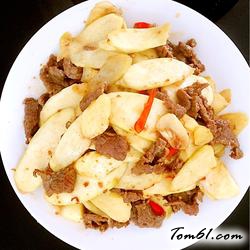 茭白炒牛肉的做法