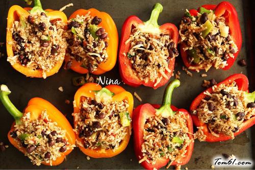 【花菜赤豆烤彩椒】