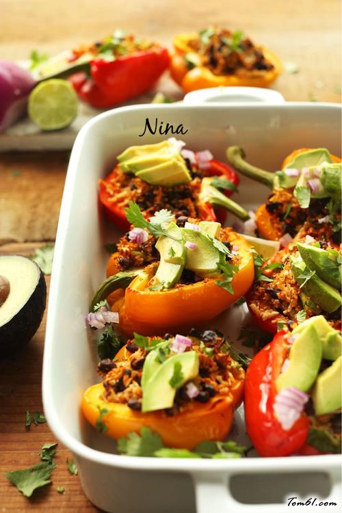 【花菜赤豆烤彩椒】