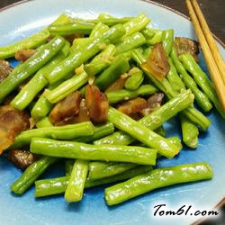 四季豆炒腊肉的做法