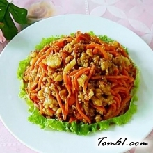 肉丁炒胡萝卜的做法